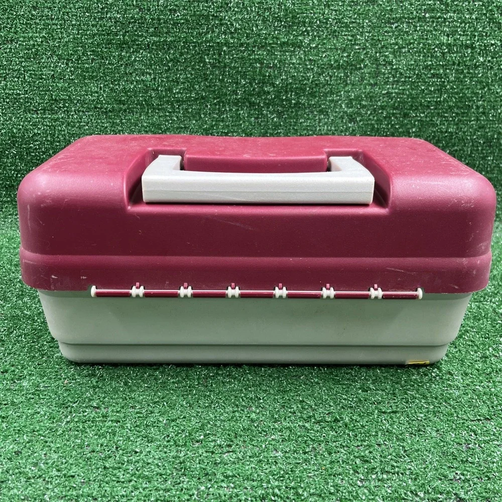 Plano‎ 1500 Tackle Box 1 Tray Made in USA Vintage Red Gray
